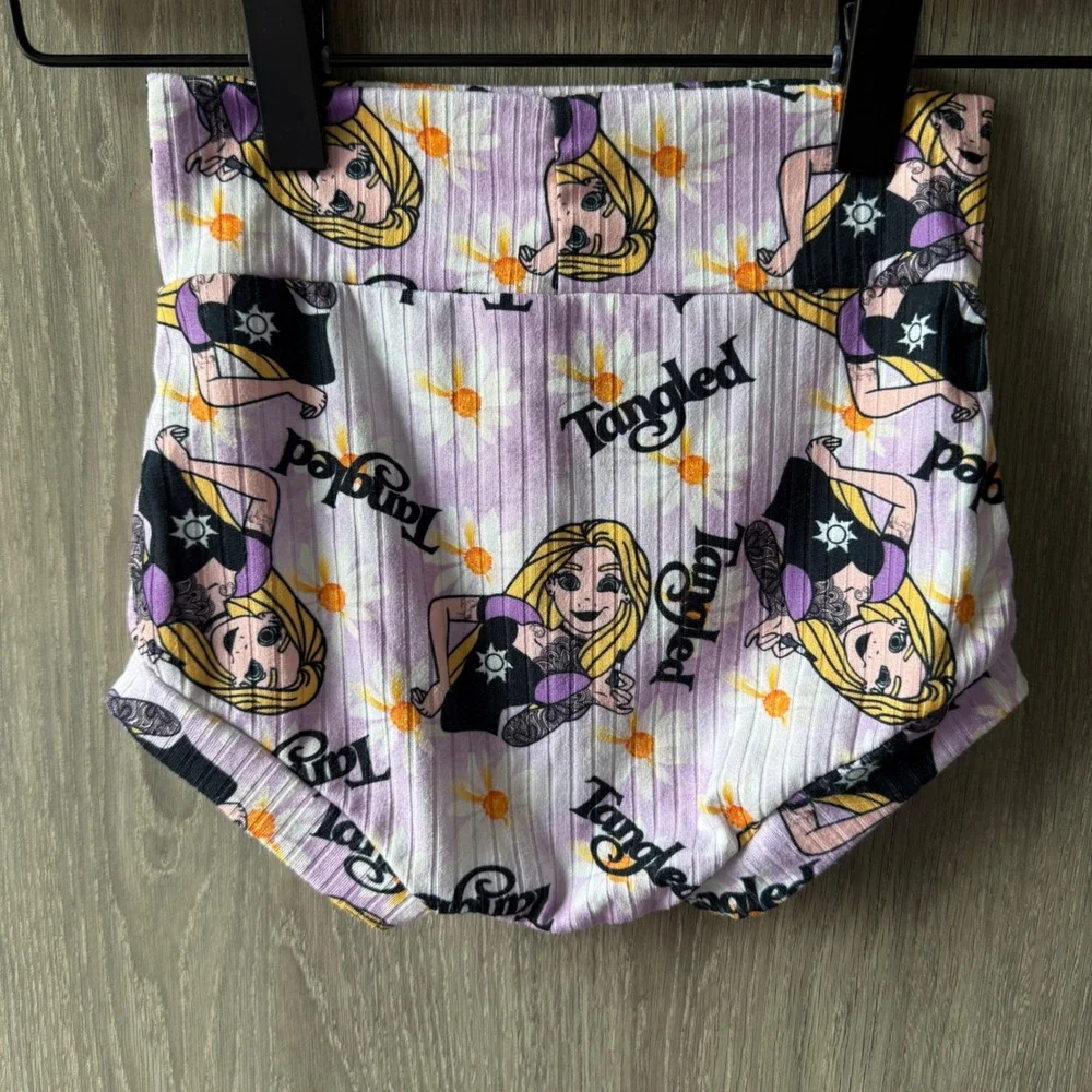 Handmade Custom Tangled Rapunzel Bloomer Shorts Girls 5 Purple Ribbed Disneycore